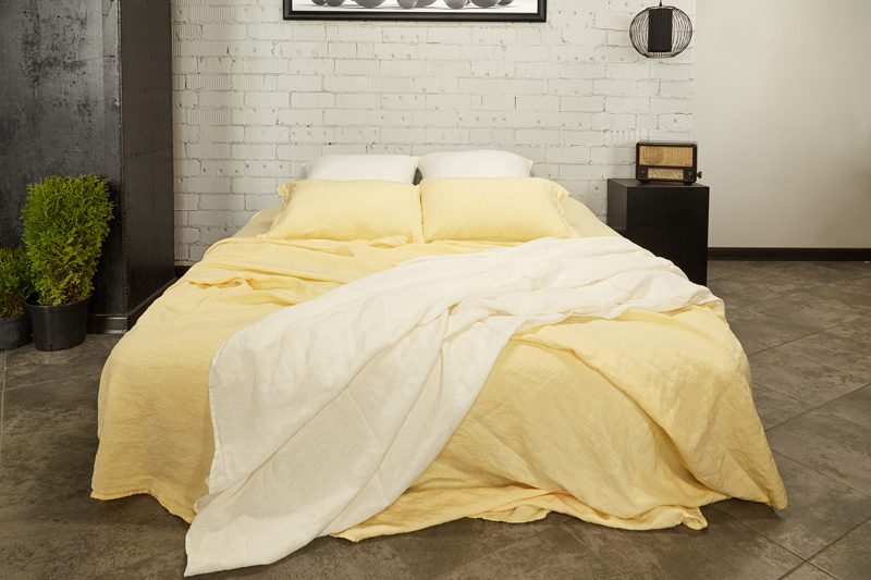 Flat linen bed sheet