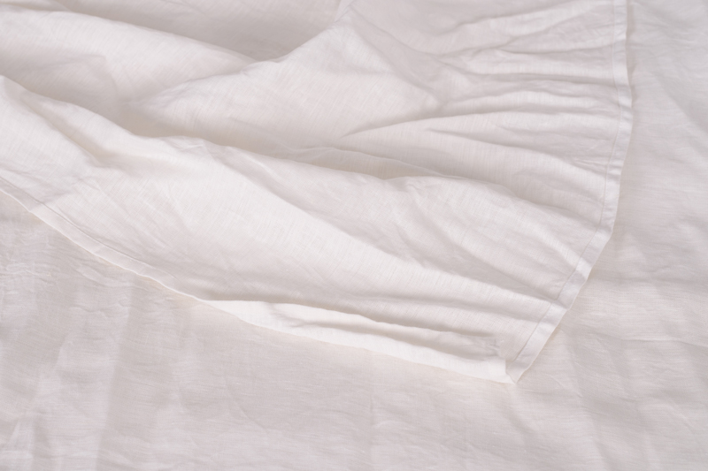 Flat linen bed sheet